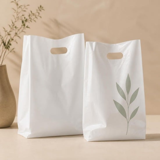 Sacos de plástico personalizados com asa vazada